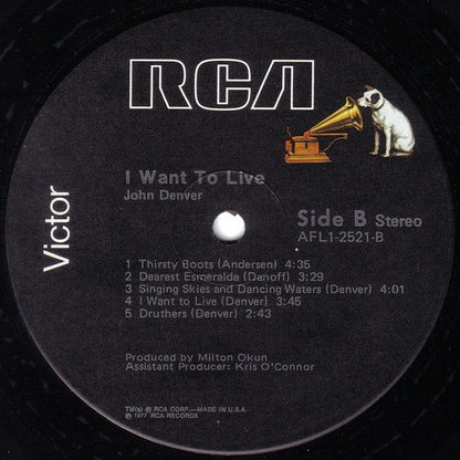 John Denver : I Want To Live (LP,Album)