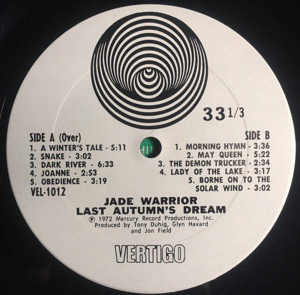 Jade Warrior : Last Autumn's Dream (LP,Album,Stereo)