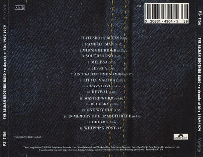 Allman Brothers Band, The : A Decade Of Hits 1969 - 1979 (Compilation,Club Edition)