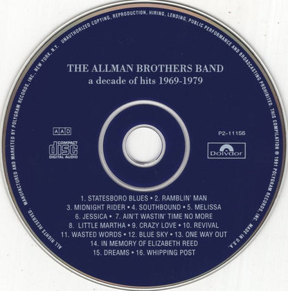 Allman Brothers Band, The : A Decade Of Hits 1969 - 1979 (Compilation,Club Edition)