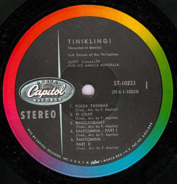 Nitoy Gonzales And His Rondalla : Tinikling! Folk Dances Of The Philippines (LP,Album,Stereo)