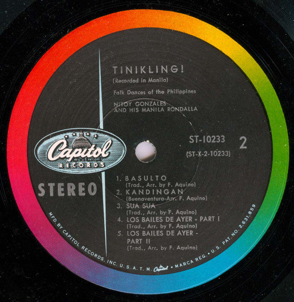 Nitoy Gonzales And His Rondalla : Tinikling! Folk Dances Of The Philippines (LP,Album,Stereo)