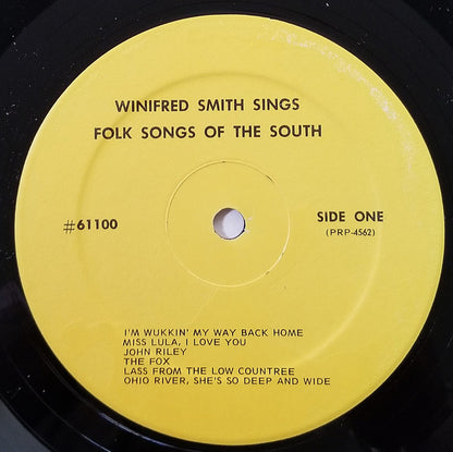 Winifred Smith : Folk Songs Of The South As Sung By Winifred Smith (LP,Album)
