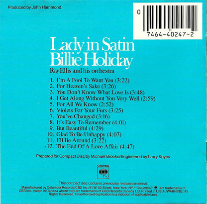Billie Holiday, Ray Ellis And His Orchestra : Lady In Satin (Album,Reissue,Remastered)