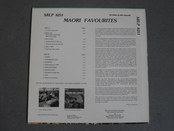Unknown Artist : Maori Favourites (LP,Stereo)