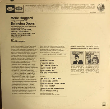 Merle Haggard And Strangers (5), The : Swinging Doors And The Bottle Let Me Down (LP,Album,Stereo)