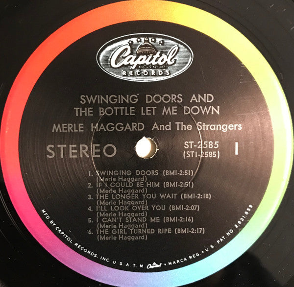 Merle Haggard And Strangers (5), The : Swinging Doors And The Bottle Let Me Down (LP,Album,Stereo)