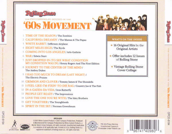 Various : The Psychedelic Sounds Of The '60s Movement (Compilation)