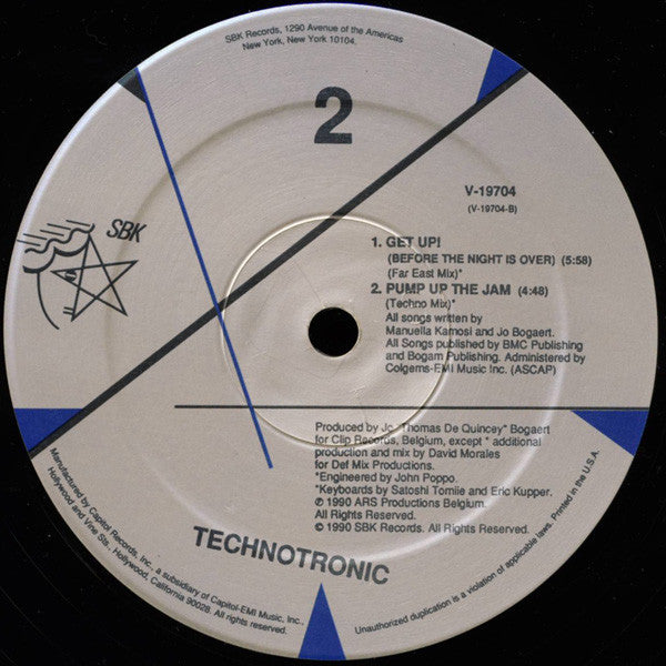 Technotronic : Get Up! (Before The Night Is Over) (12",33 ⅓ RPM)