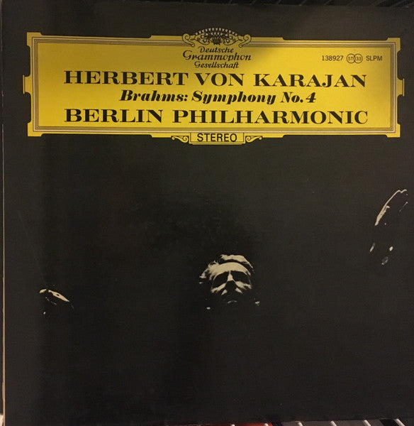 Johannes Brahms - Herbert von Karajan, Berliner Philharmoniker : Symphony No. 4 (LP,Stereo)