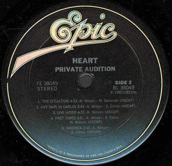 Heart : Private Audition (LP,Album,Stereo)