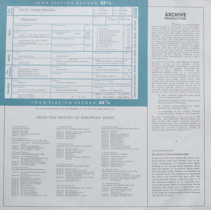 Johann Sebastian Bach : Magnicant In D Major (LP,Album)