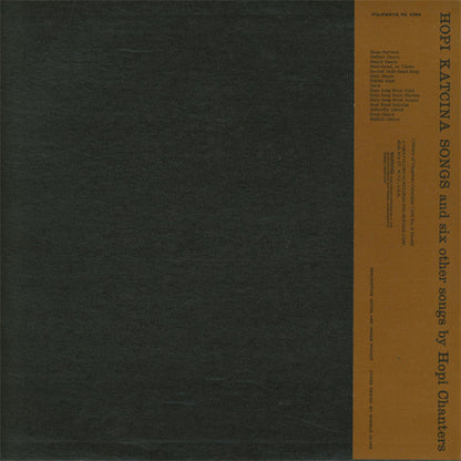 Hopi (2) : Hopi Katcina Songs And Six Other Songs By Hopi Chanters (LP)