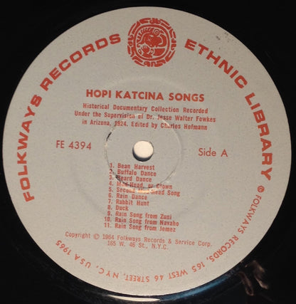 Hopi (2) : Hopi Katcina Songs And Six Other Songs By Hopi Chanters (LP)