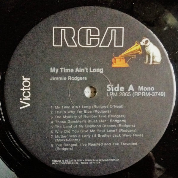 Jimmie Rodgers : My Time Ain't Long (LP,Album,Reissue,Mono)