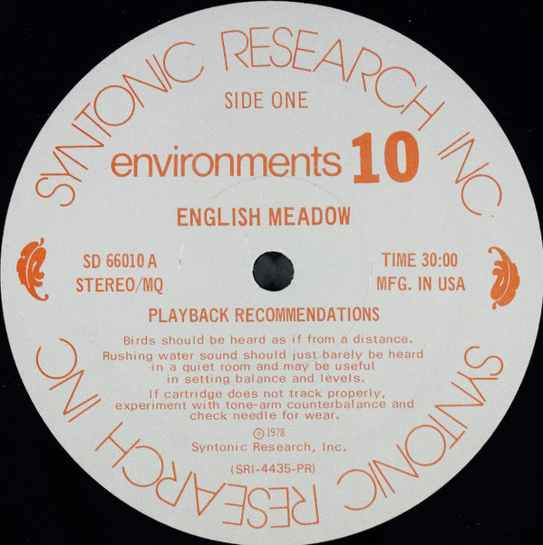 No Artist : Environments (The Magic of Psychoacoustic Sound - Disc 10) (LP,Quadraphonic)