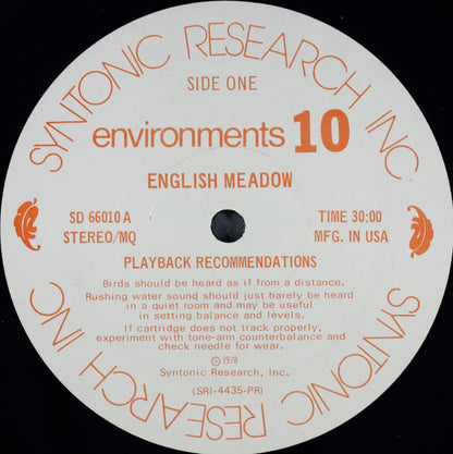 No Artist : Environments (The Magic of Psychoacoustic Sound - Disc 10) (LP,Quadraphonic)