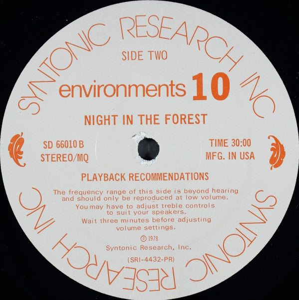 No Artist : Environments (The Magic of Psychoacoustic Sound - Disc 10) (LP,Quadraphonic)