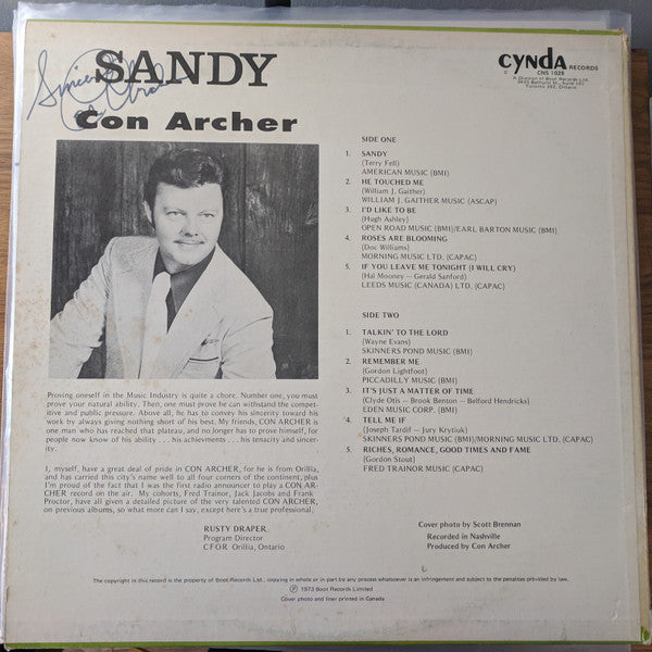 Con Archer : Sandy (LP,Album,Stereo)