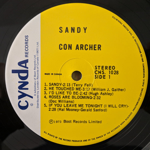 Con Archer : Sandy (LP,Album,Stereo)