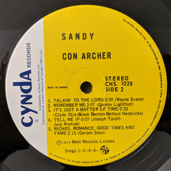 Con Archer : Sandy (LP,Album,Stereo)