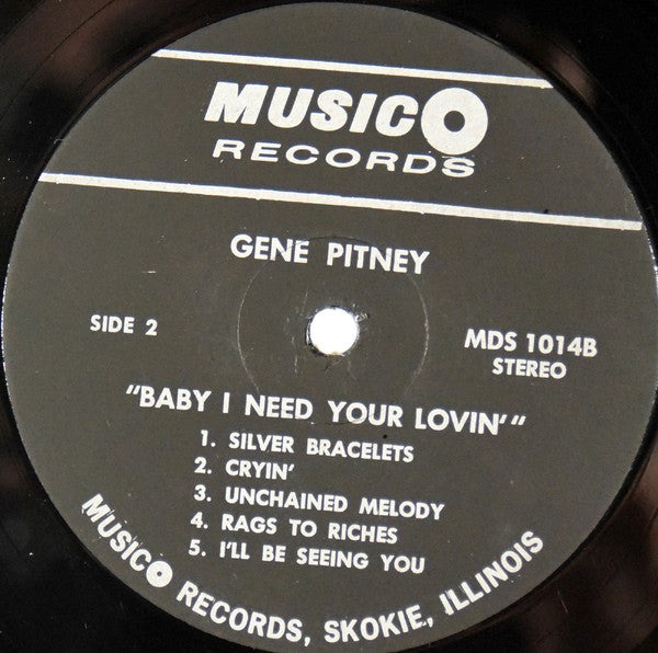 Gene Pitney : Baby, I Need Your Lovin': The Great Voice of Gene Pitney (LP,Compilation)