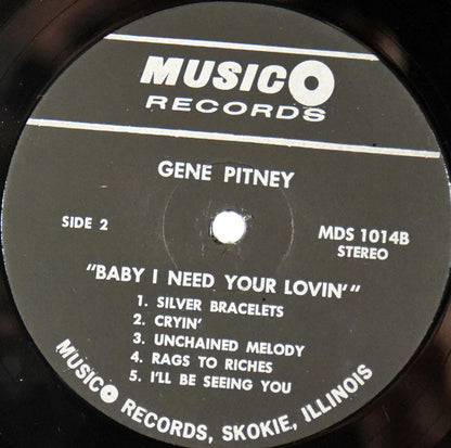 Gene Pitney : Baby, I Need Your Lovin': The Great Voice of Gene Pitney (LP,Compilation)