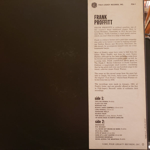 Frank Proffitt : Frank Proffitt (LP)