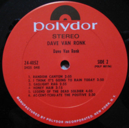 Dave Van Ronk : Van Ronk (LP,Album,Stereo)