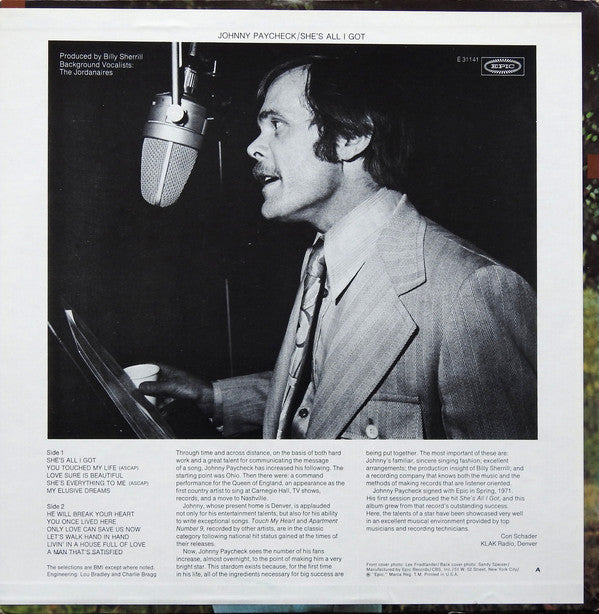 Johnny Paycheck : She's All I Got (LP,Album)