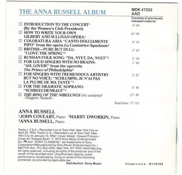 Anna Russell : The Anna Russell Album (Album,Club Edition,Reissue)