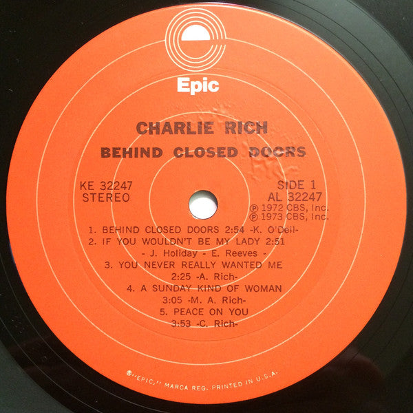 Charlie Rich : Behind Closed Doors (LP,Album)