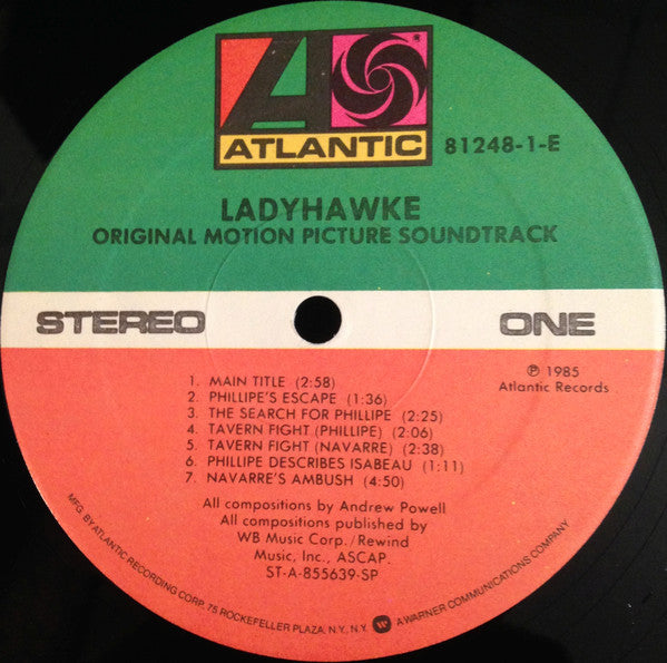 Andrew Powell & Philharmonia Orchestra : Ladyhawke (Original Motion Picture Soundtrack) (LP,Album)