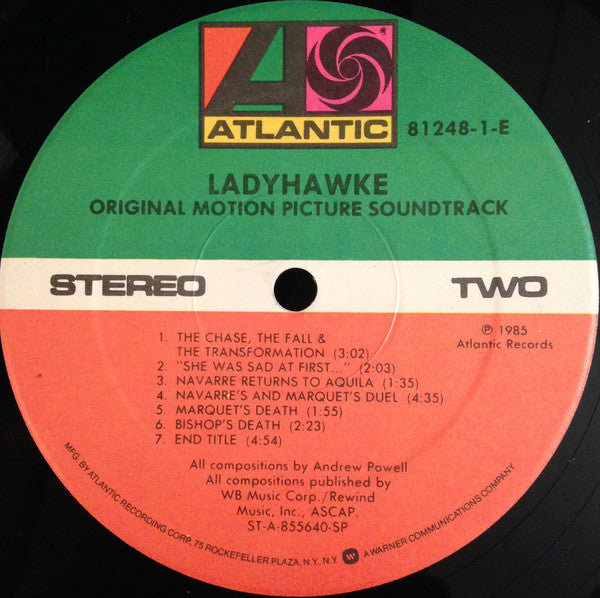 Andrew Powell & Philharmonia Orchestra : Ladyhawke (Original Motion Picture Soundtrack) (LP,Album)