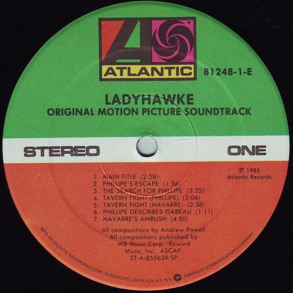 Andrew Powell & Philharmonia Orchestra : Ladyhawke (Original Motion Picture Soundtrack) (LP,Album)