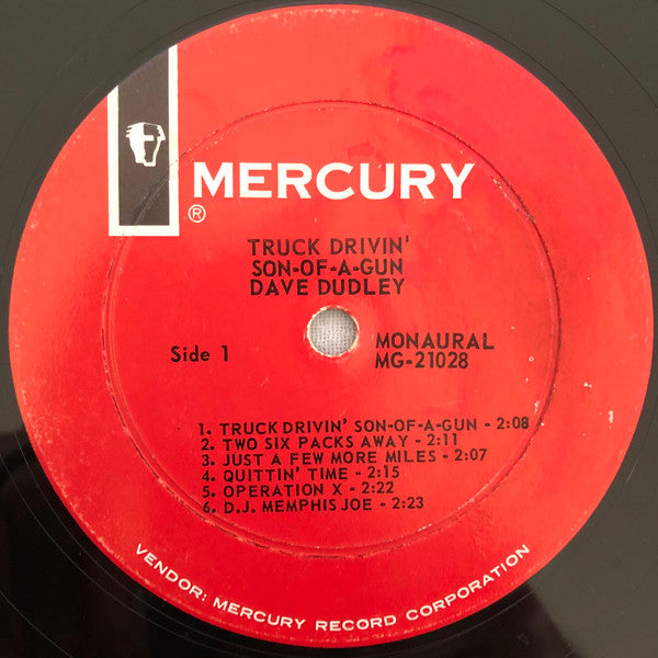 Dave Dudley : Truck Drivin' Son-Of-A-Gun (LP,Album,Mono)