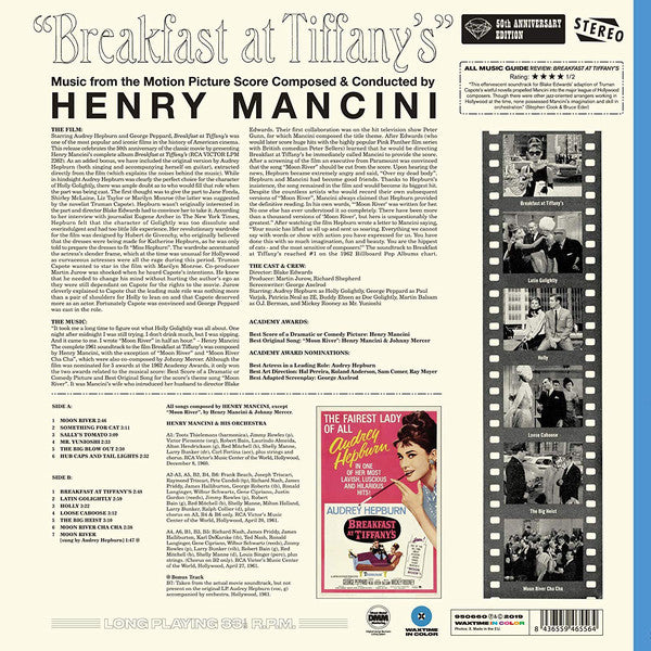 Henry Mancini : Breakfast At Tiffany's (Music From The Motion Picture Score) (LP,Album,Limited Edition,Reissue,Stereo)