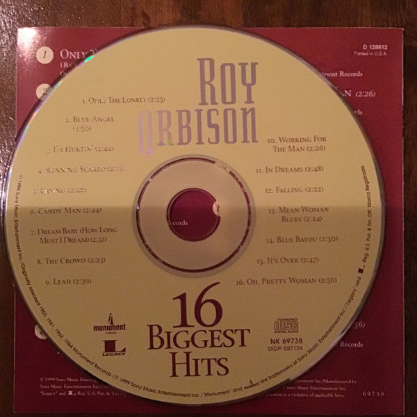 Roy Orbison : 16 Biggest Hits (HDCD,Compilation,Club Edition)