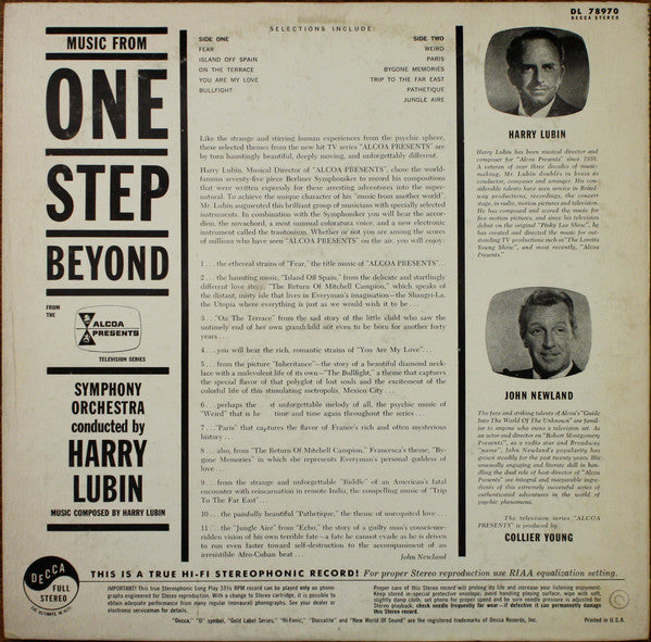Harry Lubin : Music From One Step Beyond (LP,Album,Stereo)