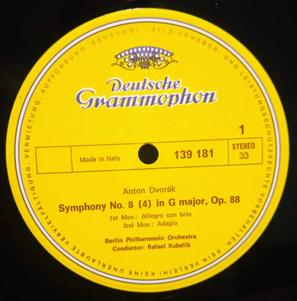 Antonín Dvořák, Berliner Philharmoniker, Rafael Kubelik : Symphonie Nr. 8 (4) (LP,Stereo)