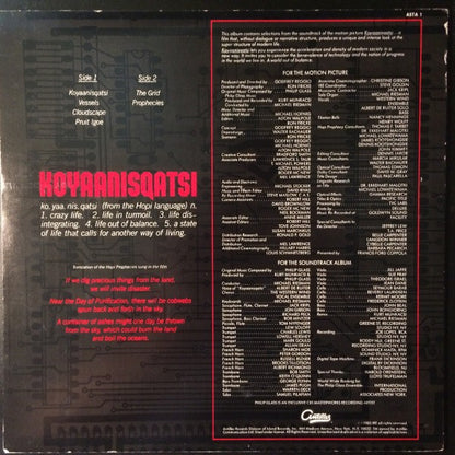 Philip Glass : Koyaanisqatsi (Life Out Of Balance) (Original Soundtrack Album From The Motion Picture) (LP,Album,Stereo)