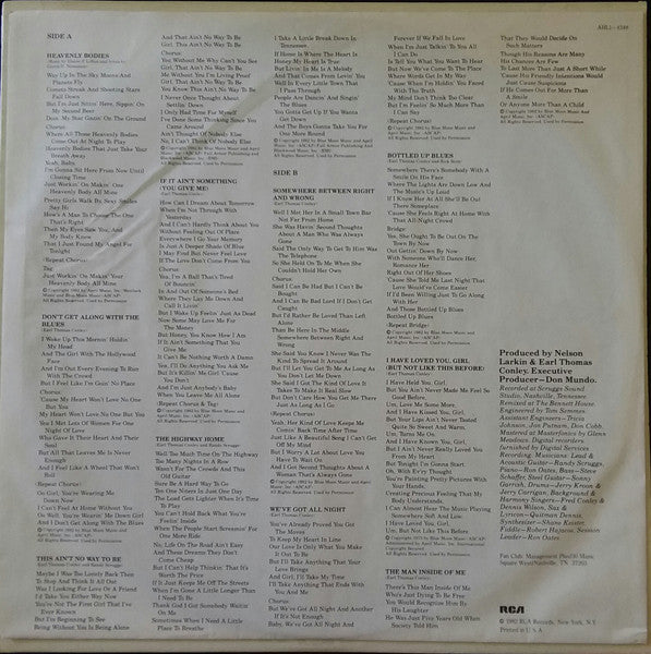 Earl Thomas Conley : Somewhere Between Right And Wrong (LP,Album,Reissue,Stereo)