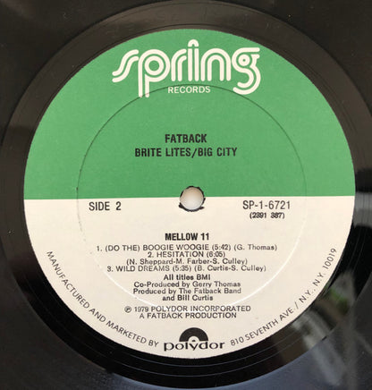 Fatback Band, The : Brite Lites, Big City (LP,Album)