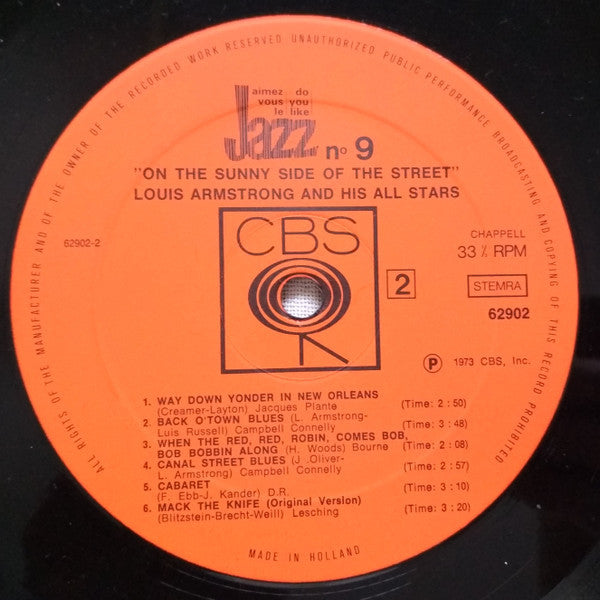 Louis Armstrong And His All-Stars : On The Sunny Side Of The Street (LP,Compilation,Mono)