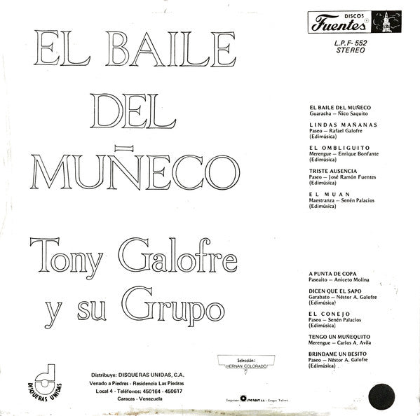 Tony Galofre : El Baile Del Muñeco (LP,Album)