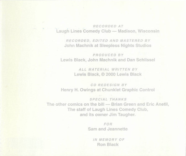 Lewis Black : The White Album (Album)