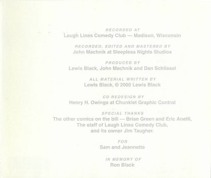 Lewis Black : The White Album (Album)