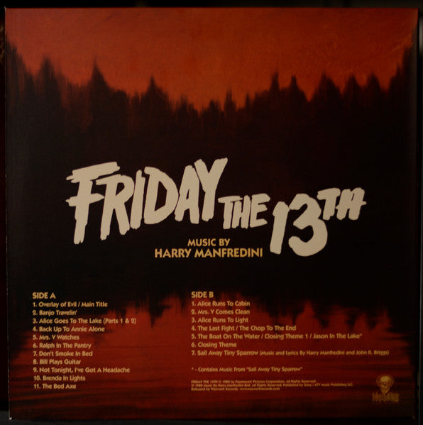 Harry Manfredini : Friday The 13th (Original Motion Picture Score) (LP,Album,Limited Edition,Reissue)