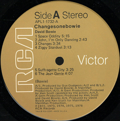 David Bowie : ChangesOneBowie (LP,Compilation,Stereo)