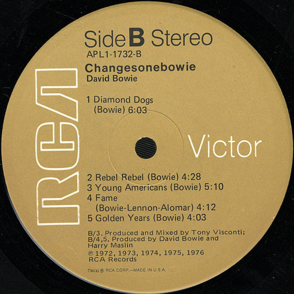 David Bowie : ChangesOneBowie (LP,Compilation,Stereo)